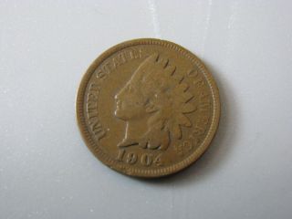 1904 Indian Head Cent United States Coin Good Nc05 photo