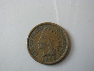1900 Indian Head Cent United States Coin Vg - F photo