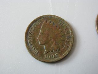 1907 Indian Head Cent United States Coin Fine photo
