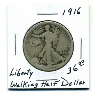 Liberty Walking Half Dollar 1916,  Good photo