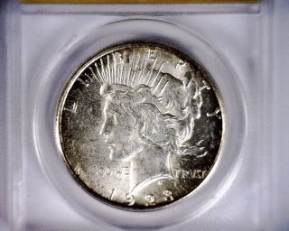 Anacs Ms61 1923s Mostly Blast White Peace Silver Dollar Coin Ms 61 1923 S photo