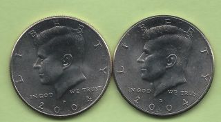 2004 P & D Uncirculated Kennedy Half Dollars Buy It Now $1.  95.  Ship Only $2.  07 photo
