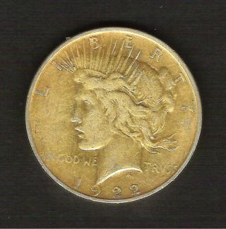 1922 - D__peace Silver Dollar__toned Xf Coin__ 901830 photo
