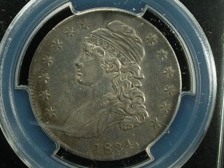 1834 50c Sm Date Small Letters Capped Bust Half Dollar O - 117 Pcgs Au Details photo