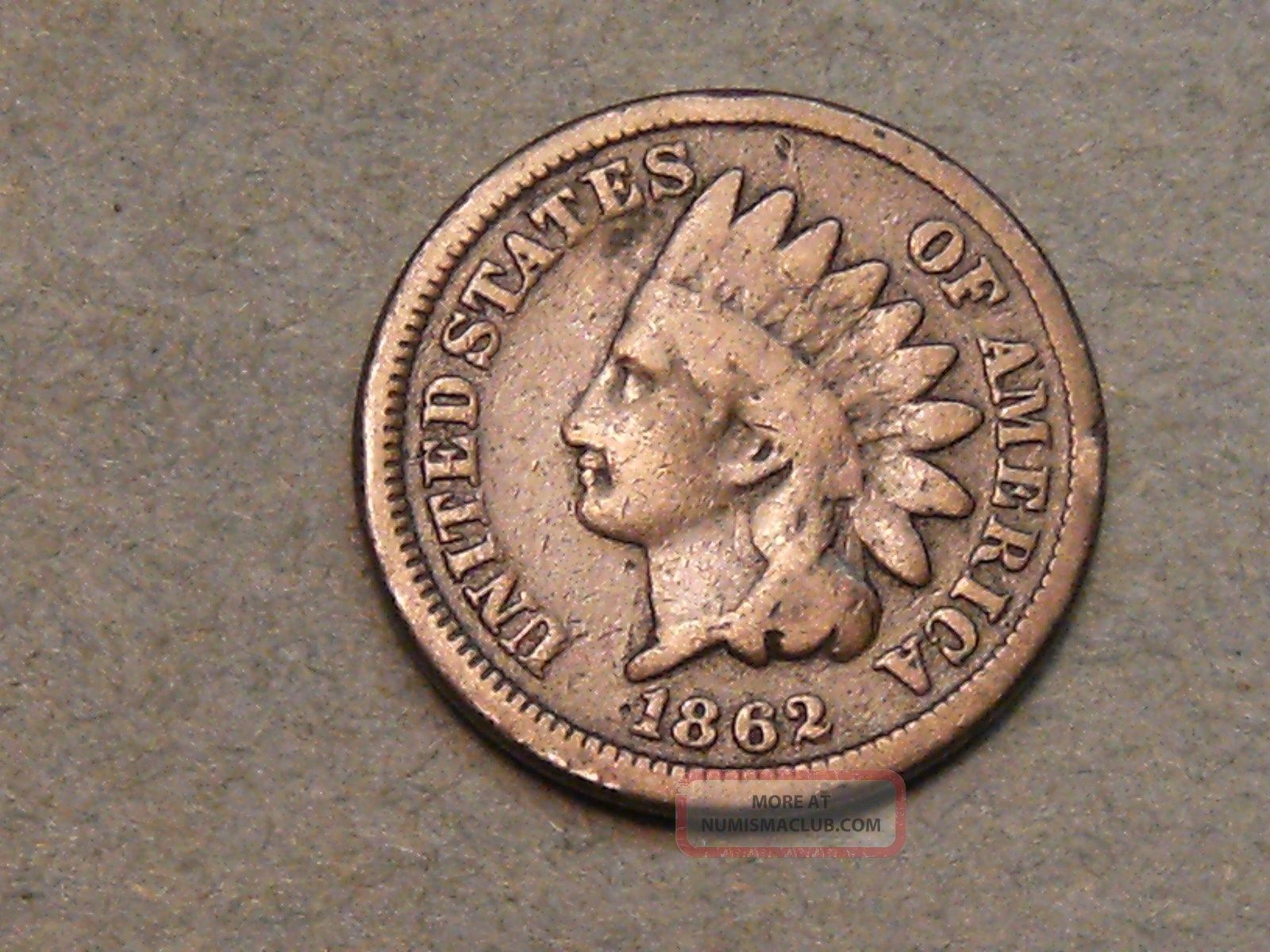 1862 indian head cent 6403a