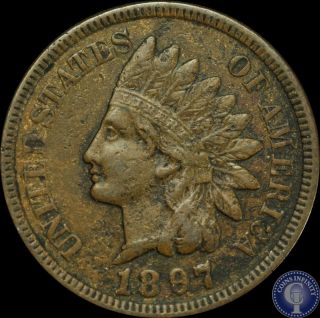 1897 Indian Head Cent 1c Key Date Xf/au Us Coin 20 photo