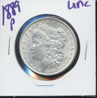 1889 P Morgan Silver Dollar Coin Unc 7477 photo