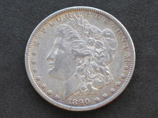 1890 - P Morgan Silver Dollar U.  S.  Coin A5778 photo
