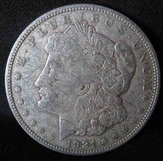 1921 - P Silver Morgan Dollar - Old 90% Silver Dollar From The Roaring 20 ' S photo