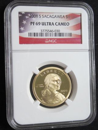 2008 S Proof Sacagawea Native American Dollar - Ngc Pf 69 Ultra Cameo (030) photo