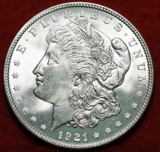 Uncirculated 1921 Silver Morgan Dollar S/h photo