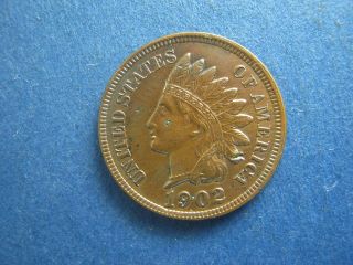 1902 Indian Head Cent,  About Uncirculated+ photo