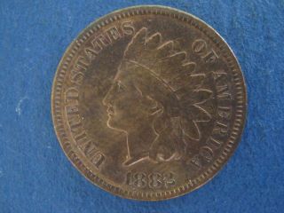 1882 Indian Head Cent High End Extra Fine Variety Very Strong Doubling On United photo