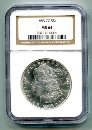 1883 - Cc Morgan Silver Dollar Ngc Ms 64 White Coin Premium Quality photo