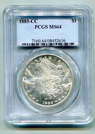 1885 - Cc Morgan Silver Dollar Pcgs Ms 64 White Coin Premium Quality photo