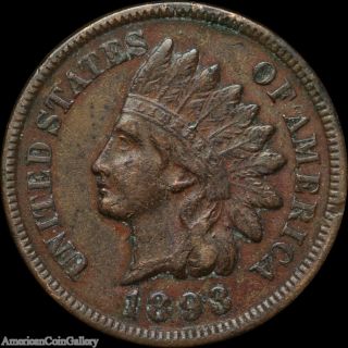1893 Indian Head Penny Vf/xf Rare Great Us Coin Z photo