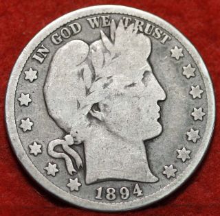 1894 - S Silver Barber Half Dollar S/h photo