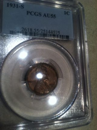1931 - S Key Date Lincoln Penny Pcgs Au - 55 Awesome Coin photo