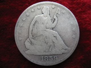 1859 - O Seated Liberty Half Dollar,  Coin Historic Orleans photo