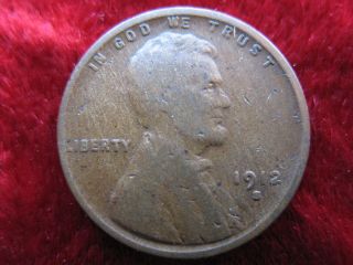 1912 - S Lincoln Wheat Cent,  Scarce Date Coin Has Small Dings. photo