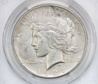 1921 Peace Silver Dollar Au 55 Pcgs (3910) photo