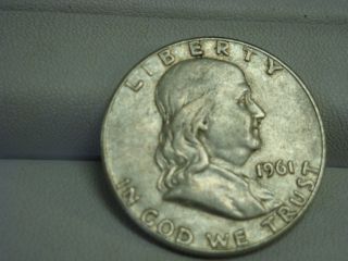 1961 Benjamin Franklin Silver Half Dollar Coin Mark D photo