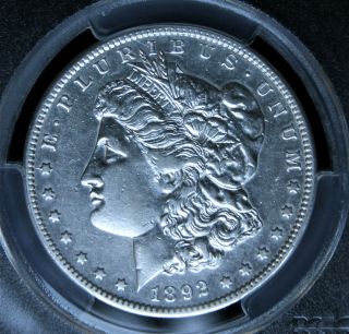 1892 - S Morgan Silver $1 Dollar Pcgs High Au Details - Very Tough In This Grade photo