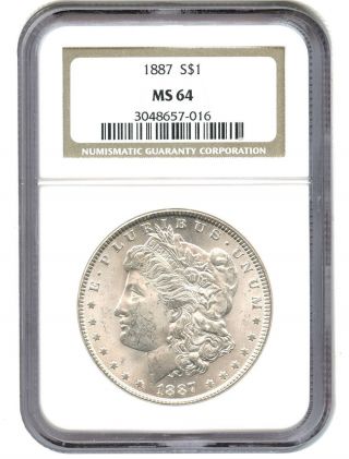 1887 $1 Ngc Ms64 Morgan Silver Dollar photo