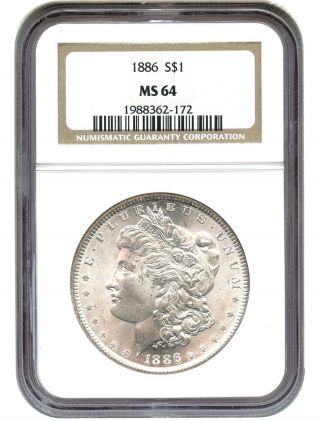 1886 $1 Ngc Ms64 Morgan Silver Dollar photo