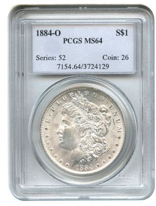 1884 - O $1 Pcgs Ms64 Morgan Silver Dollar photo