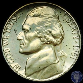 1961 Gem Proof Jefferson Nickel Dcam 5c Frosty Us Coin 83 photo