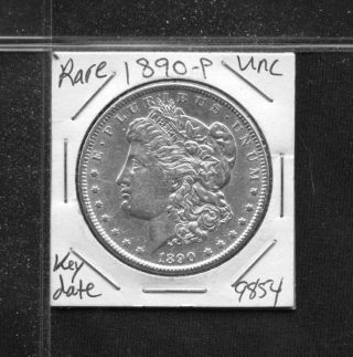 1890 Bu Unc Morgan Silver Dollar 9854 Ms+++++ Us Coin Rare Key Date Estate photo