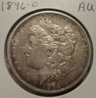 1896 - O Morgan Silver Dollar Au Rare Key Date Us Silver Coin photo