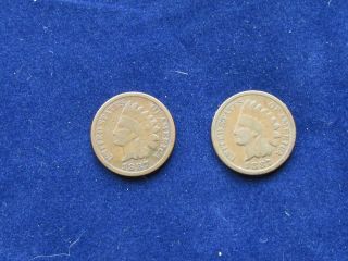 Two (2) 1887 Indian Head Cents Ddo Fs - 01 - 1887 - 101 photo