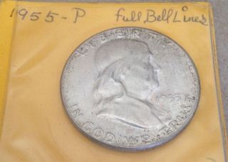 1955 - P Silver Franklin Half - Full Bell Lines photo