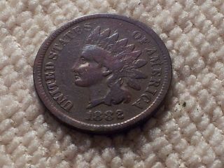 1882 Indian Head Cent Error Missing Clad Layer Visible Diamond photo
