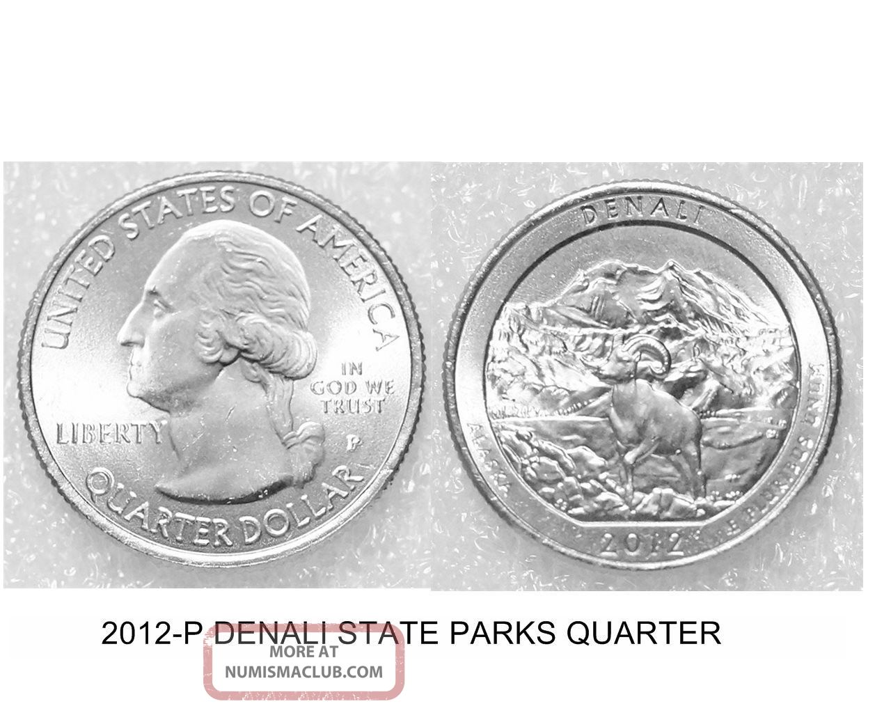 2012 S Denali America The Beautiful Quarter – Uncirculated From US Mint Roll, Rare