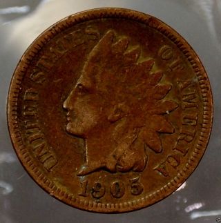 Very Good+ 1905 - P Indian Head Cent. . . . . .  9955 photo