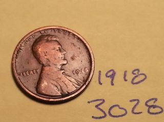 1918 Lincoln Cent Fine Detail Great Coin (3028) Wheat Back Penny photo