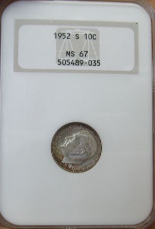 1952 S Roosevelt Dime Ngc Ms 67 photo