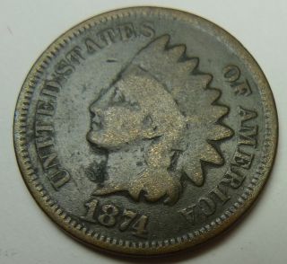 1874 Philadelphia Indian Head Cent photo