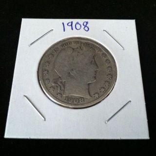 1908 Barber 90% Silver Half Dollar.  900 Fine Silver & Usa photo
