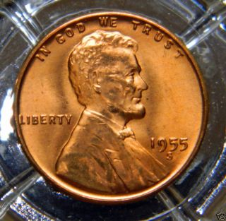 Bu/rd 1955 - S Lincoln Wheat Back Cent. . . .  8157 photo