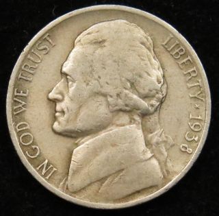 1938 D Jefferson Nickel Fine (b01) photo