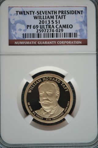 2013 - S William Taft Presidential Golden Dollar Ngc Pf69 Ultra Cameo photo