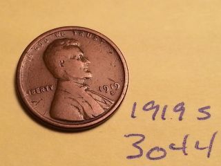 1919 S Lincoln Cent Fine Detail Great Coin (3044) Wheat Back Penny photo