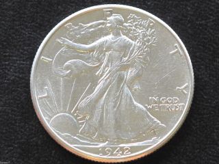 1942 - P Liberty Walking Half Dollar 90% Silver U.  S.  Coin D4766 photo