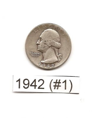 1942 (& More Years) Washington Quarter (s) - Circulated - Silver (1) photo