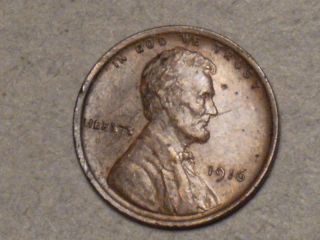 1916 Lincoln Wheat Cent (au+) 3794a photo