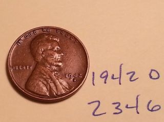 1942 D Lincoln Cent Fine Detail Wheat Back (853) photo